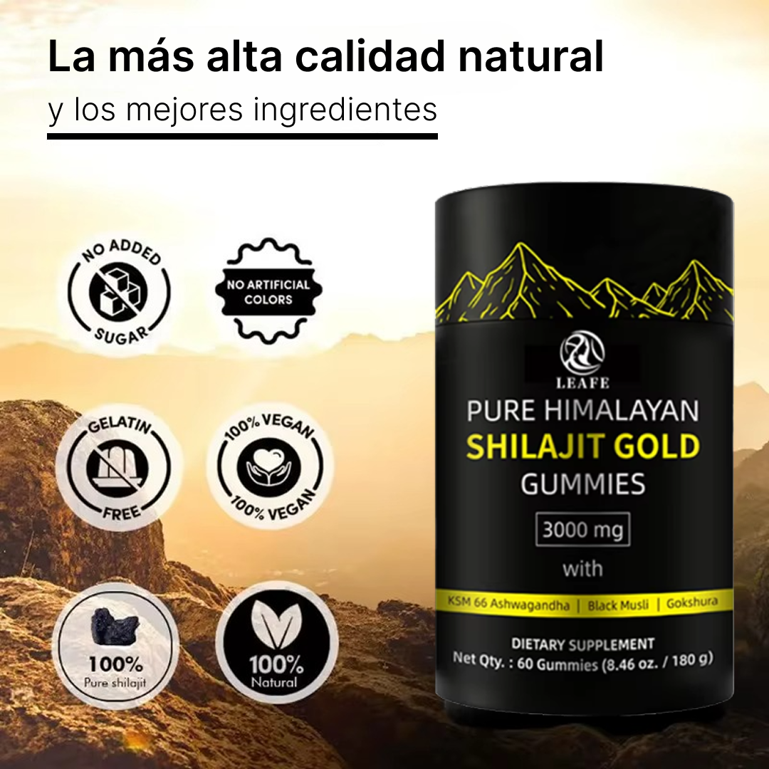 Shilajit Gomitas - Resina pura de Shilajit del Himalaya Oro