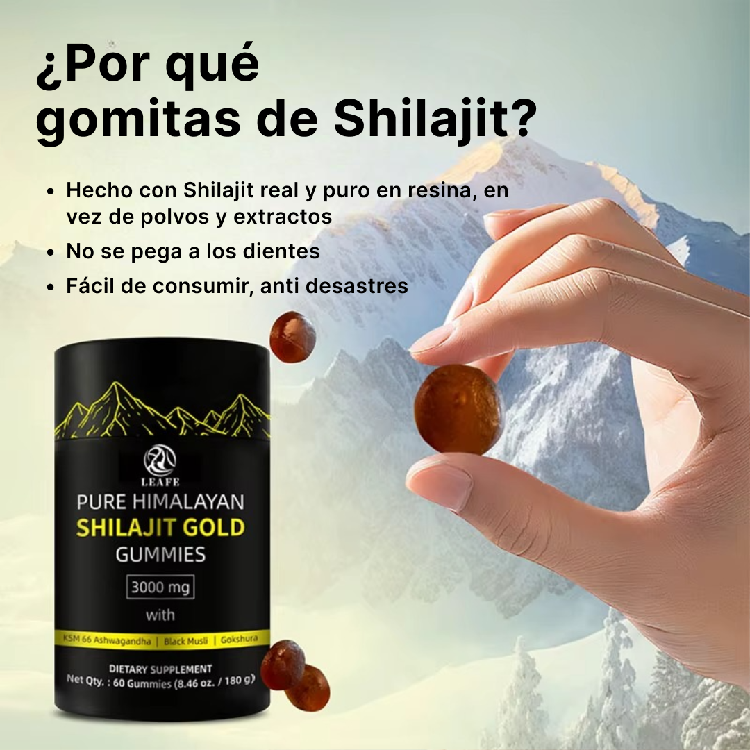 Shilajit Gomitas - Resina pura de Shilajit del Himalaya Oro